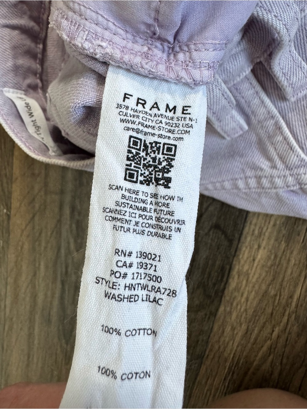 FRAME Women's High’N’Tight Wide-Leg Jeans Lilac Light Wash Cotton Denim 27 - Picture 5 of 11